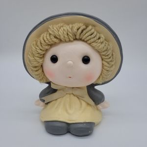 Vintage Figural Coin Bank Girl in hat.